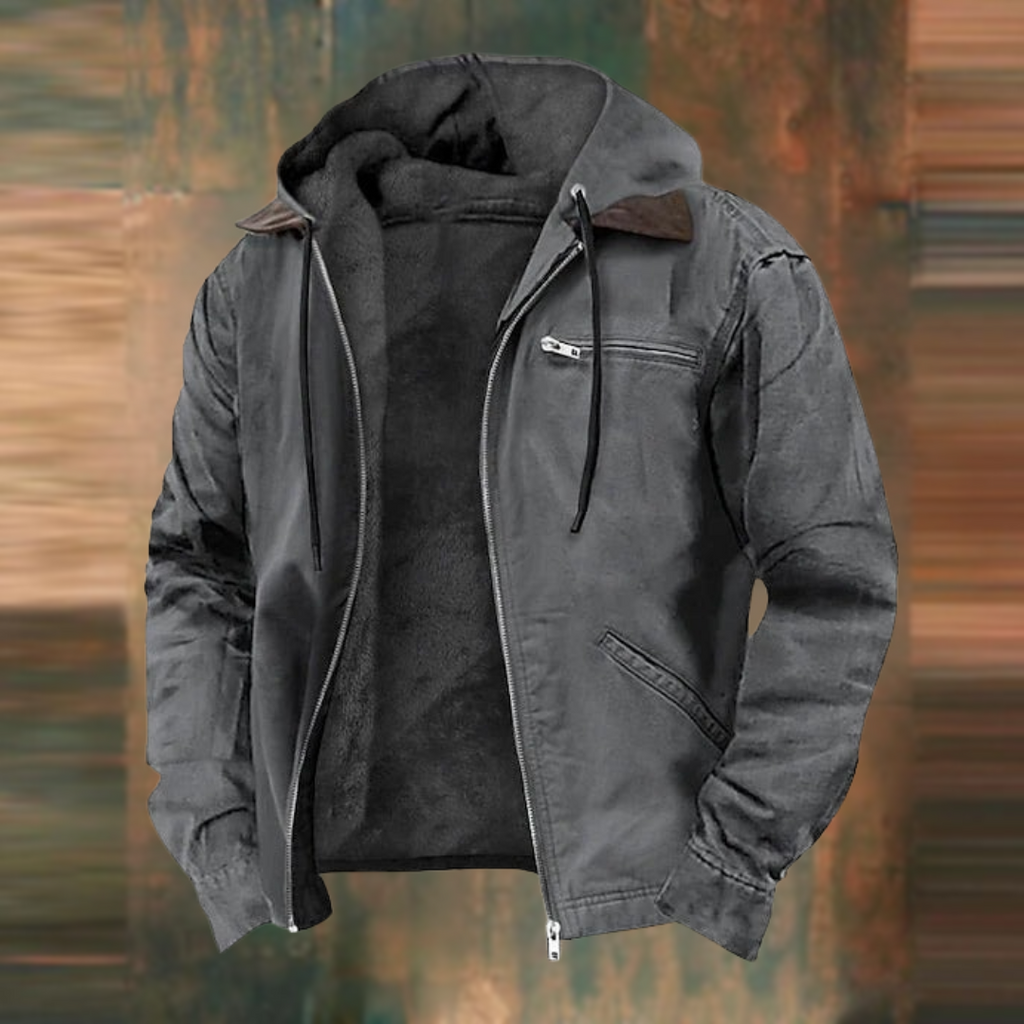 Men's Hooded Jacket for Cold Weather Outdoor Wear