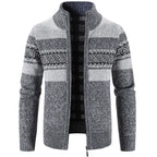 Men's Patterned Zip Front Cardigan Sweater Everyday Wear