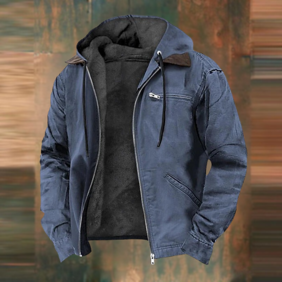 Men's Hooded Jacket for Cold Weather Outdoor Wear
