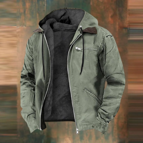 Men's Hooded Jacket for Cold Weather Outdoor Wear