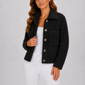 Women's Cozy Buttoned Jacket for Autumn Winter Wear