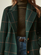 Women's Long Button Front Coat for Winter Wear