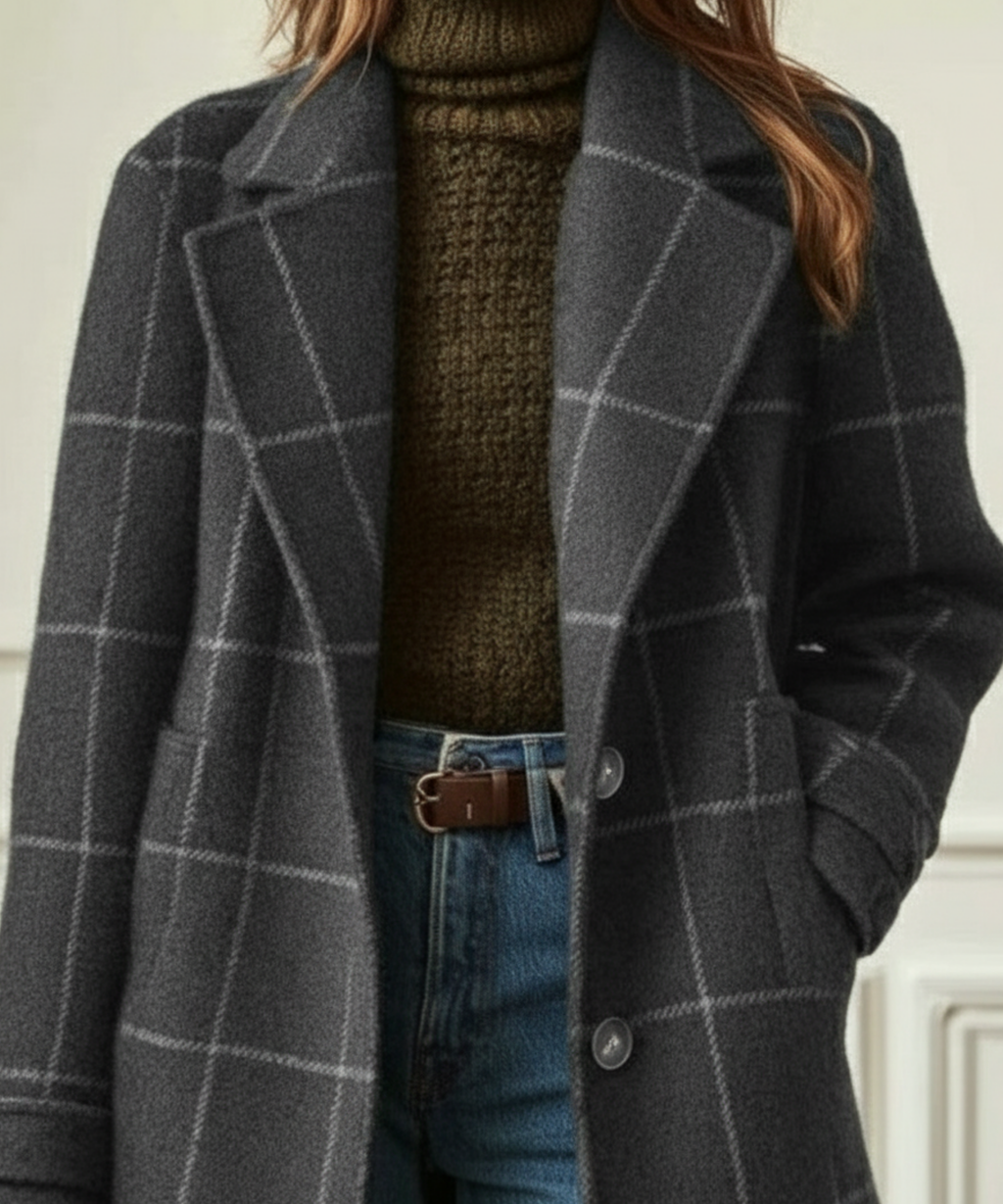 Women's Long Button Front Coat for Winter Wear