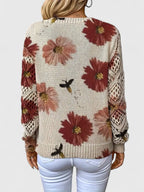 Women's Floral V Neck Long Sleeve Everyday Sweater