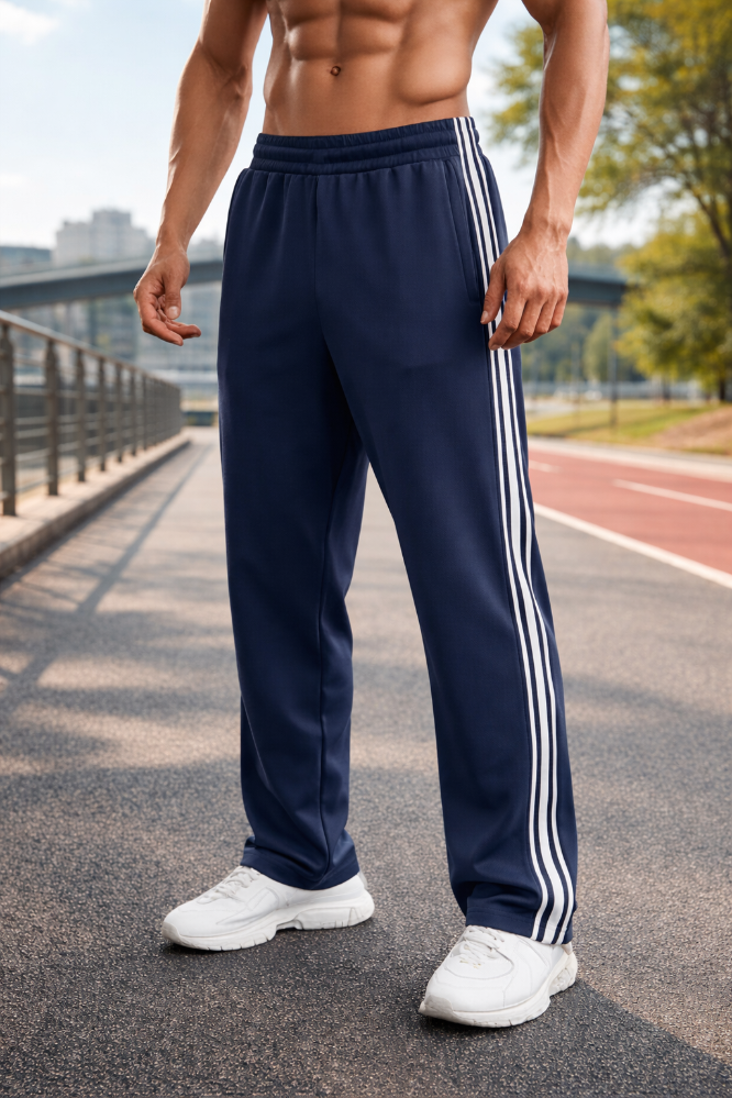 Men's Athletic Track Pants with Side Stripes Everyday