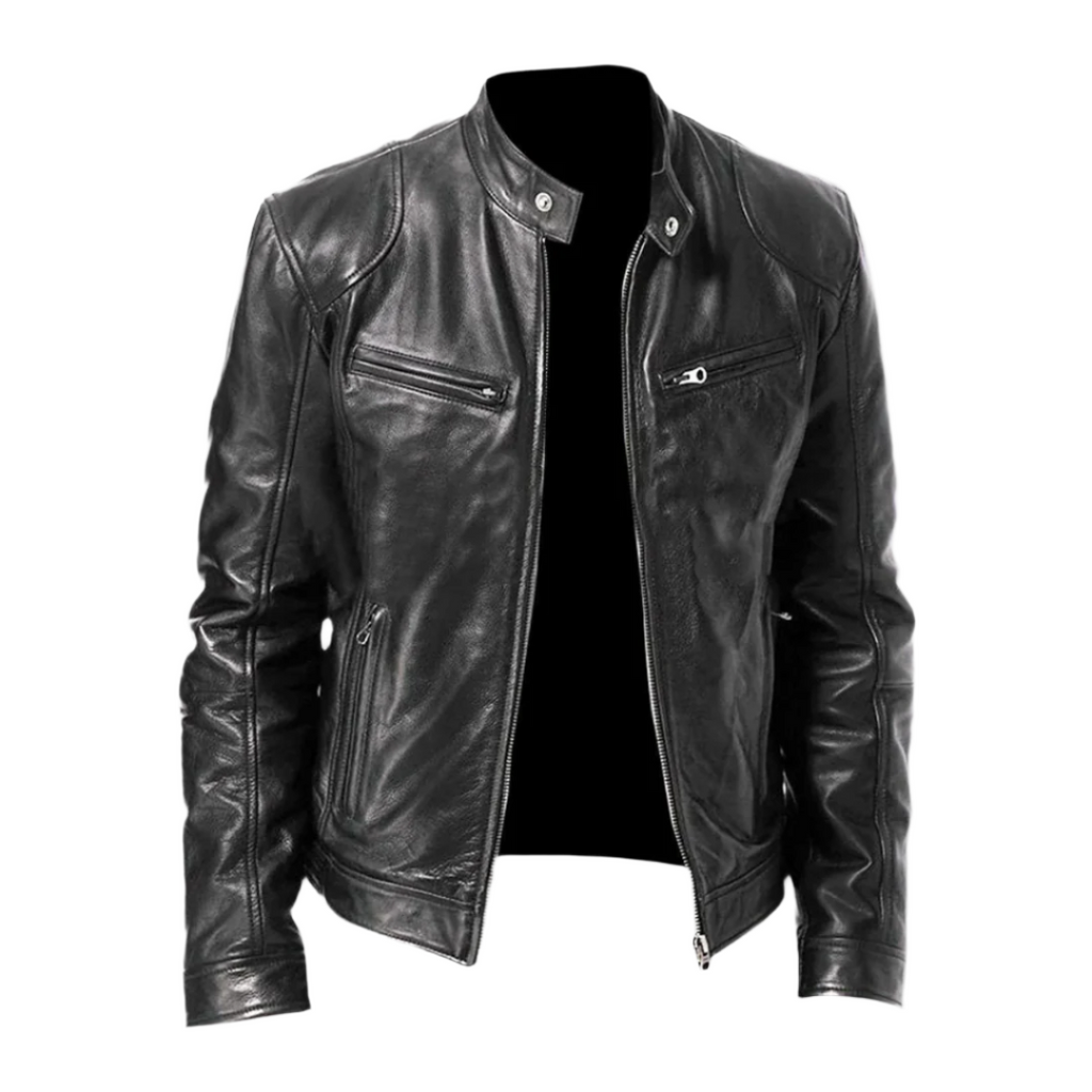 Men's Biker Jacket for Autumn Winter Everyday Layering