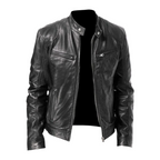 Men's Biker Jacket for Autumn Winter Everyday Layering