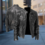 Men's Biker Jacket for Autumn Winter Everyday Layering