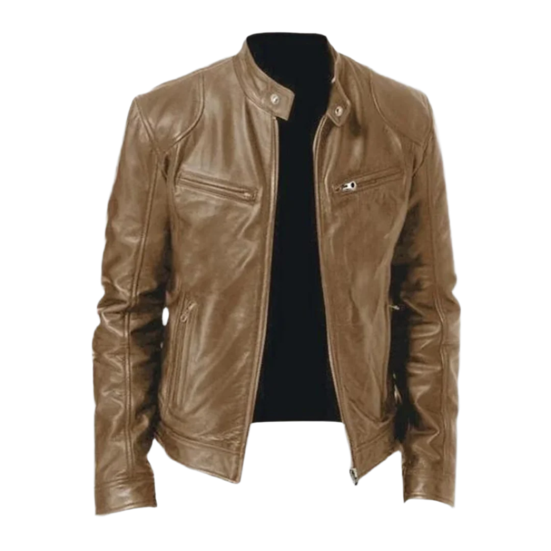 Men's Biker Jacket for Autumn Winter Everyday Layering