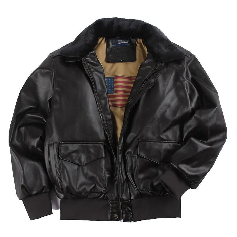 Men's Bomber Jacket with Faux Fur Collar