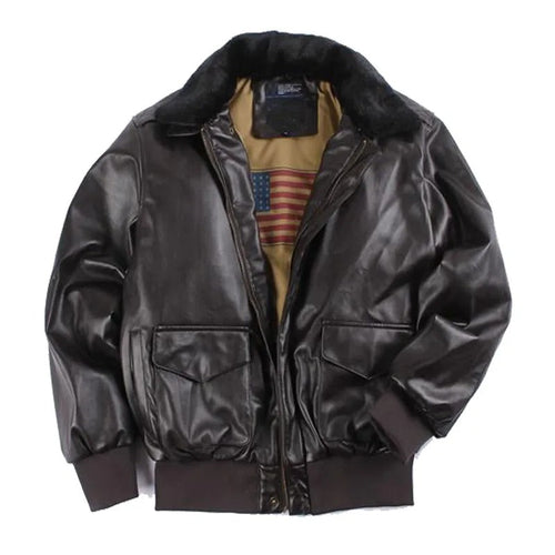 Men's Bomber Jacket with Faux Fur Collar