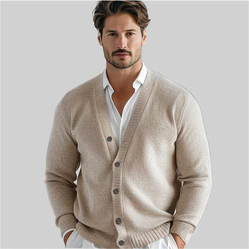 Men's Buttoned Cardigan Sweater for Autumn Winter Wardrobes