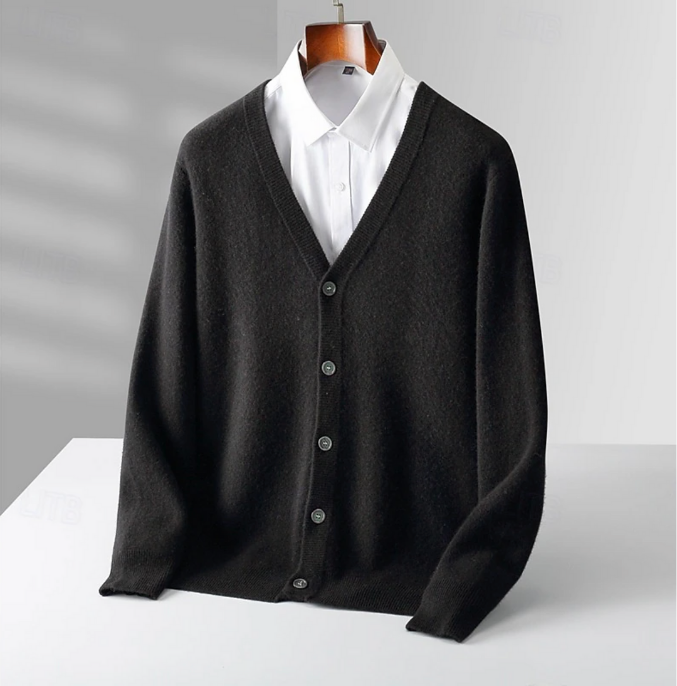 Men's Buttoned Cardigan Sweater for Autumn Winter Wardrobes