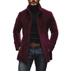 Men's Buttoned Jacket for Autumn Winter Wear