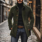 Men's Buttoned Jacket for Autumn Winter Wear