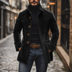Men's Buttoned Jacket for Autumn Winter Wear
