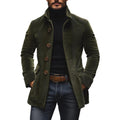 Men's Buttoned Jacket for Autumn Winter Wear