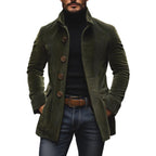 Men's Buttoned Jacket for Autumn Winter Wear