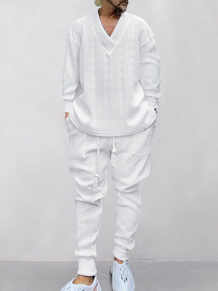 Men's Cable Knit Loungewear Set