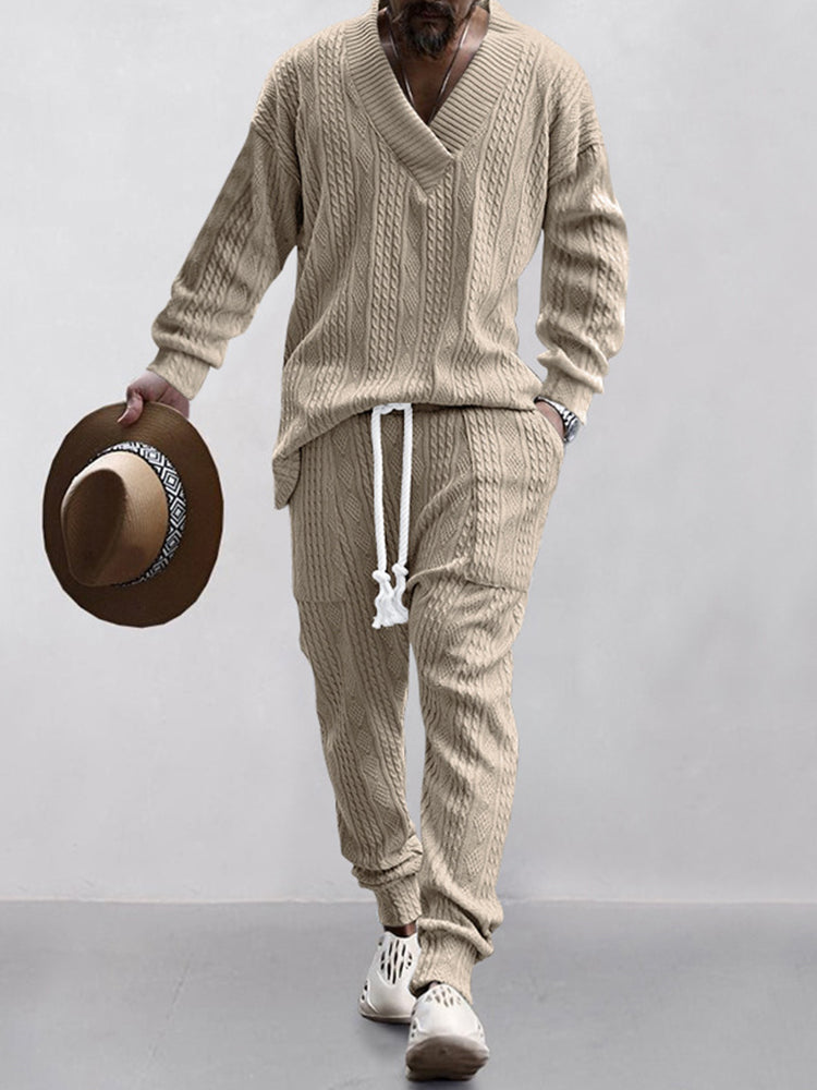 Men's Cable Knit Loungewear Set