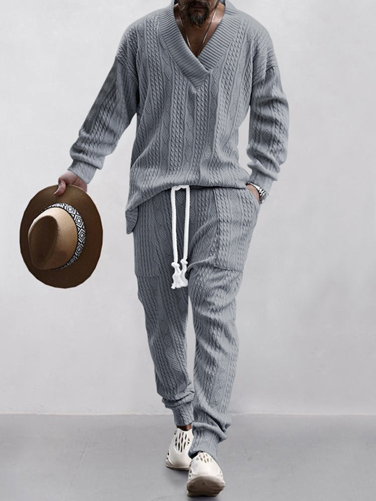 Men's Cable Knit Loungewear Set