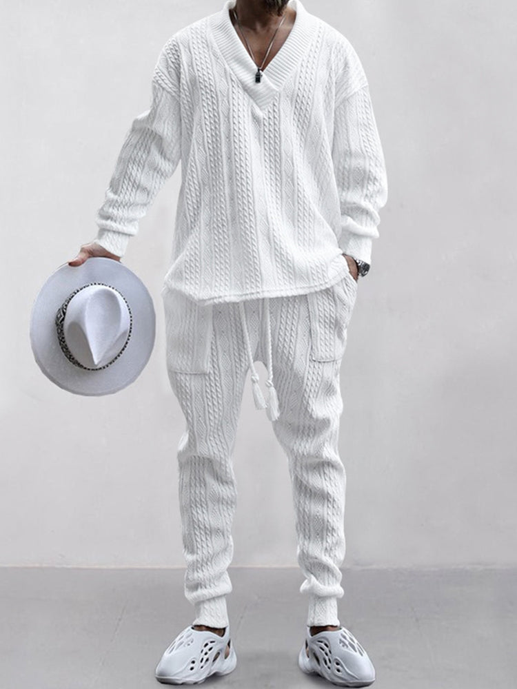 Men's Cable Knit Loungewear Set