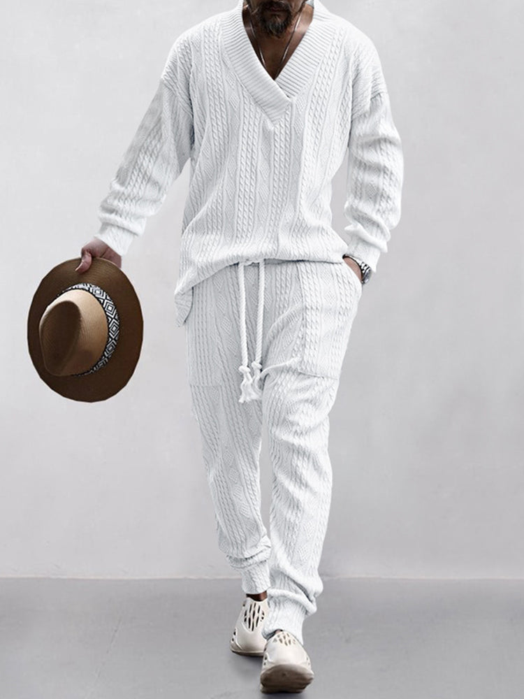 Men's Cable Knit Loungewear Set