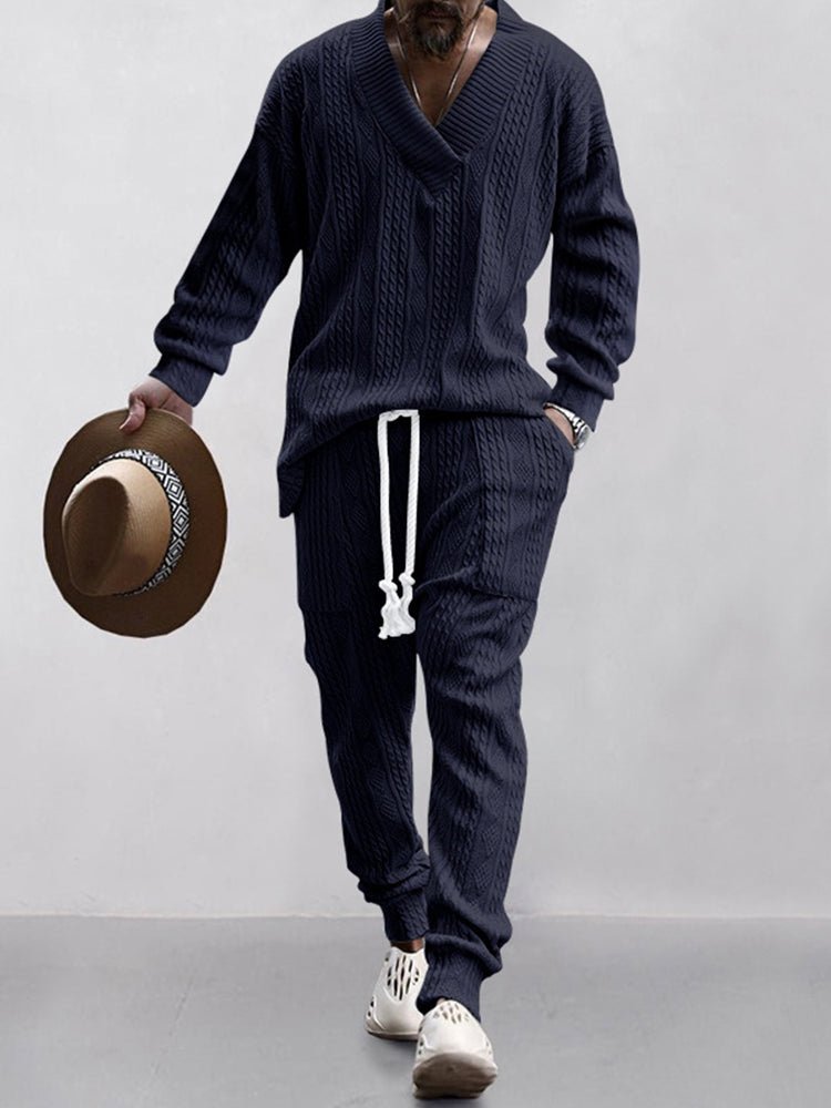 Men's Cable Knit Loungewear Set