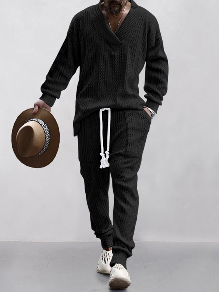 Men's Cable Knit Loungewear Set
