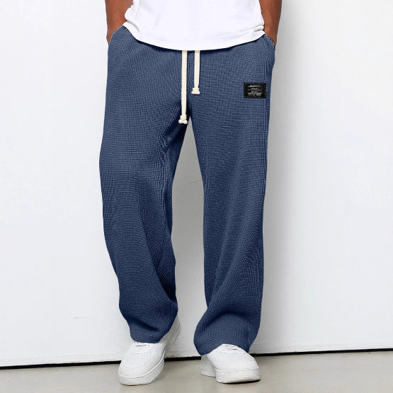 Men's Casual Textured Drawstring Pants for Everyday Wear