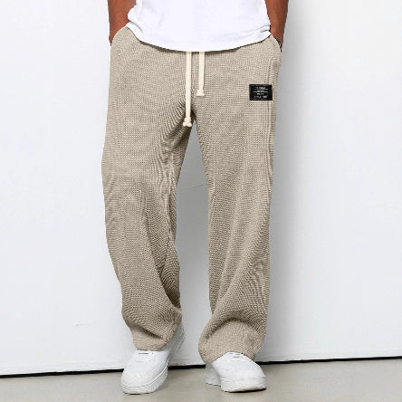 Men's Casual Textured Drawstring Pants for Everyday Wear