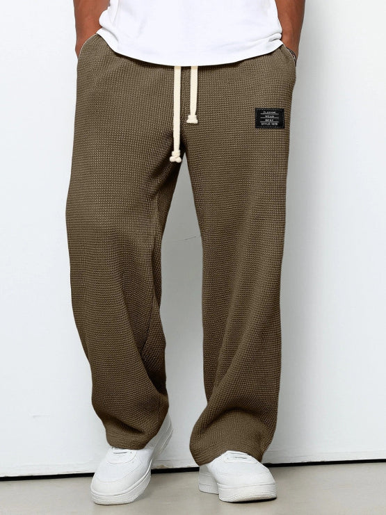 Men's Casual Textured Drawstring Pants for Everyday Wear