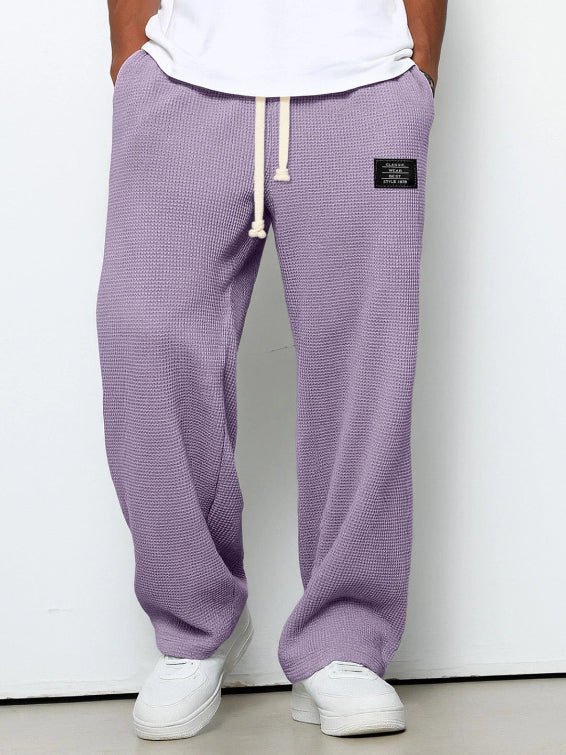 Men's Casual Textured Drawstring Pants for Everyday Wear