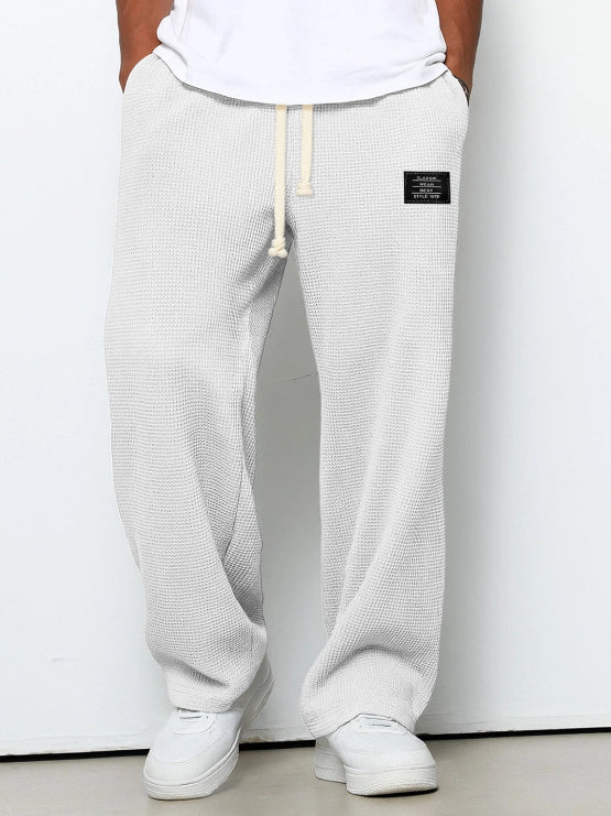 Men's Casual Textured Drawstring Pants for Everyday Wear