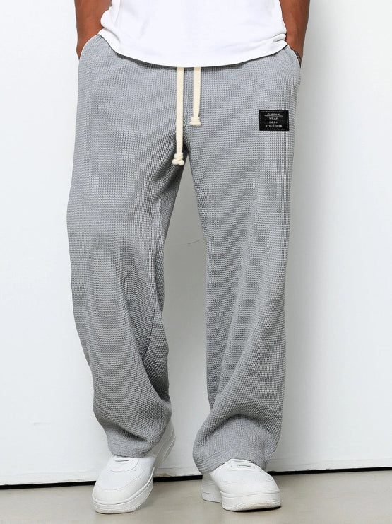 Men's Casual Textured Drawstring Pants for Everyday Wear