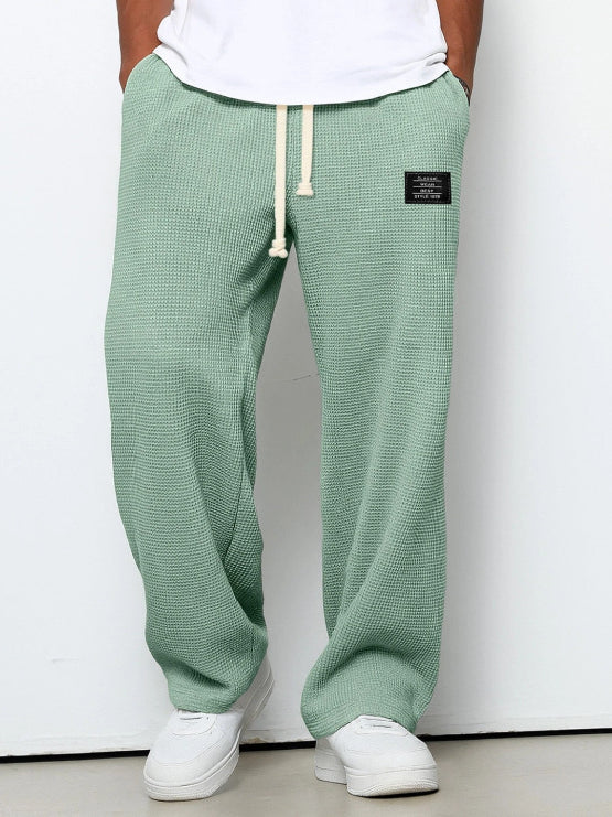 Men's Casual Textured Drawstring Pants for Everyday Wear