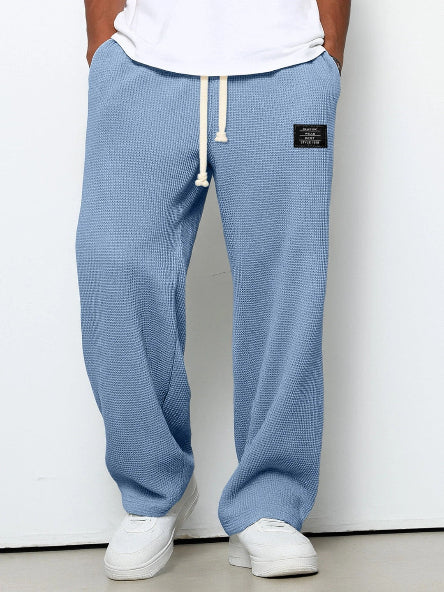 Men's Casual Textured Drawstring Pants for Everyday Wear