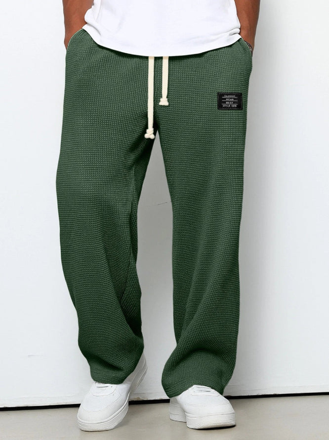 Men's Casual Textured Drawstring Pants for Everyday Wear