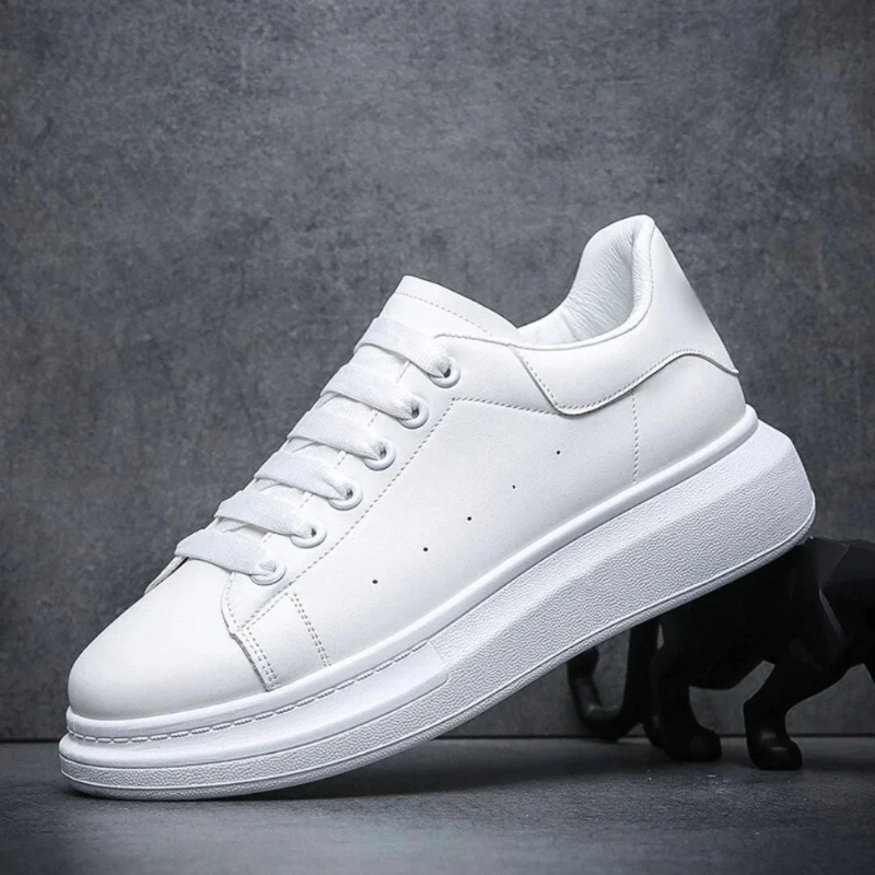 Men's Classic White Platform Sneakers for Everyday Wear