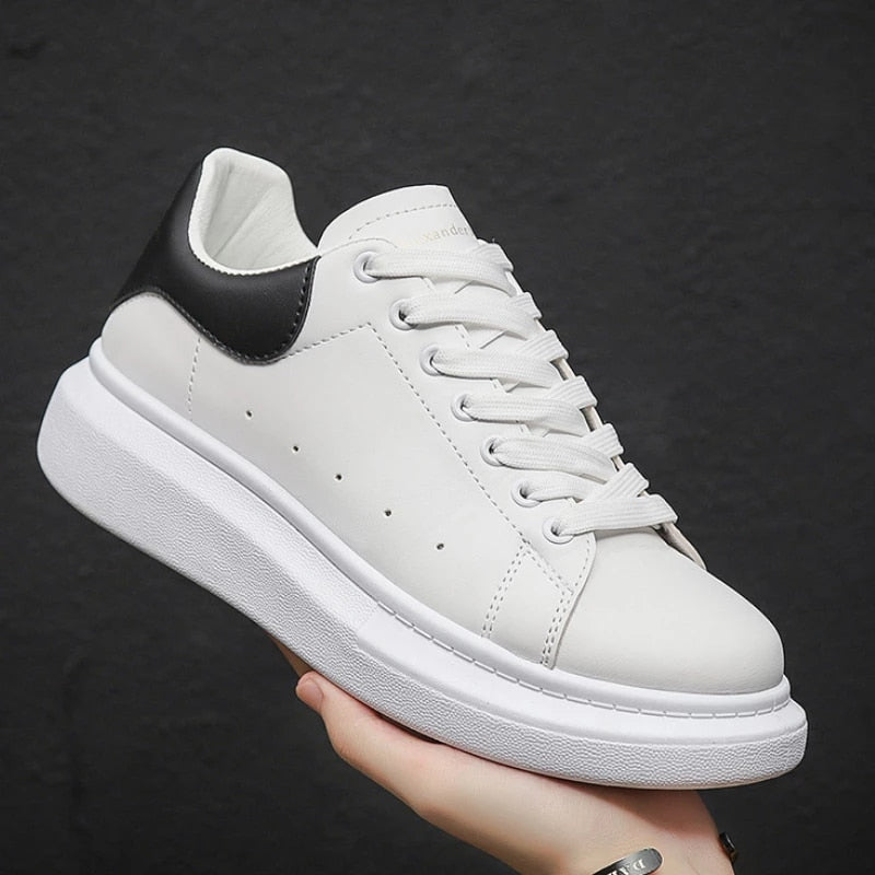 Men's Classic White Platform Sneakers for Everyday Wear