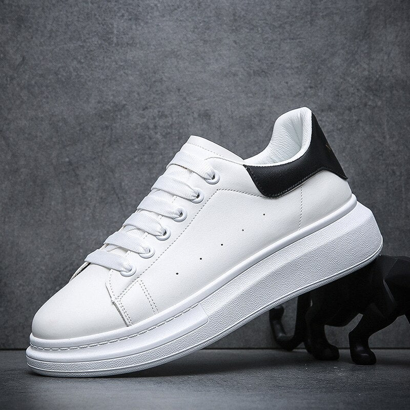Men's Classic White Platform Sneakers for Everyday Wear