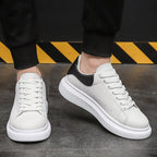 Men's Classic White Platform Sneakers for Everyday Wear