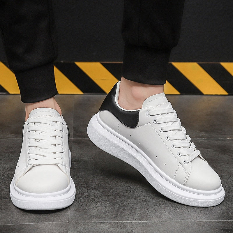 Men's Classic White Platform Sneakers for Everyday Wear