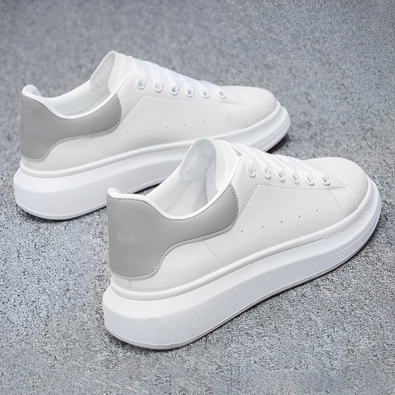 Men's Classic White Platform Sneakers for Everyday Wear