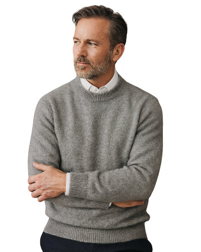 Men's Crew Neck Sweater for Cooler Seasonal Wear