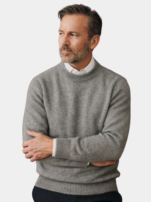 Men's Crew Neck Sweater for Cooler Seasonal Wear