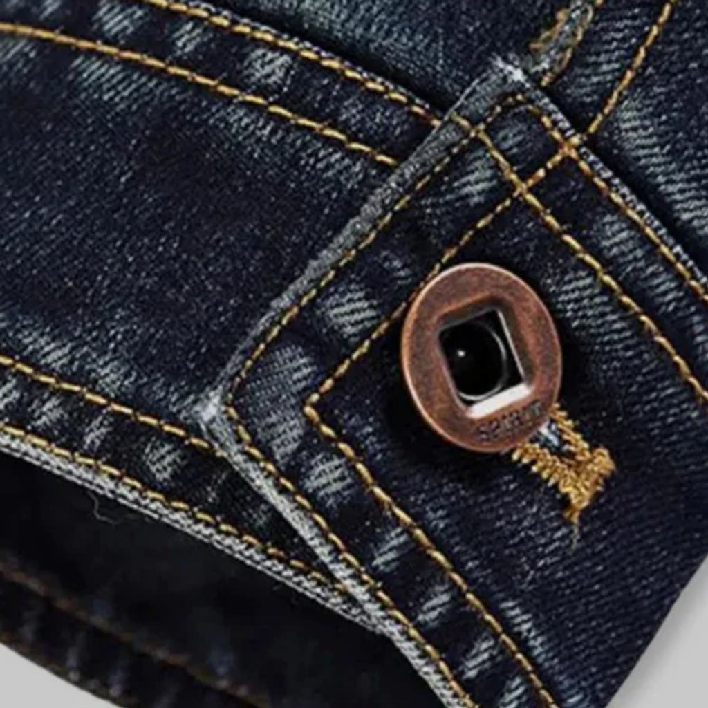Men's Denim Jacket with Chest Pockets for Autumn
