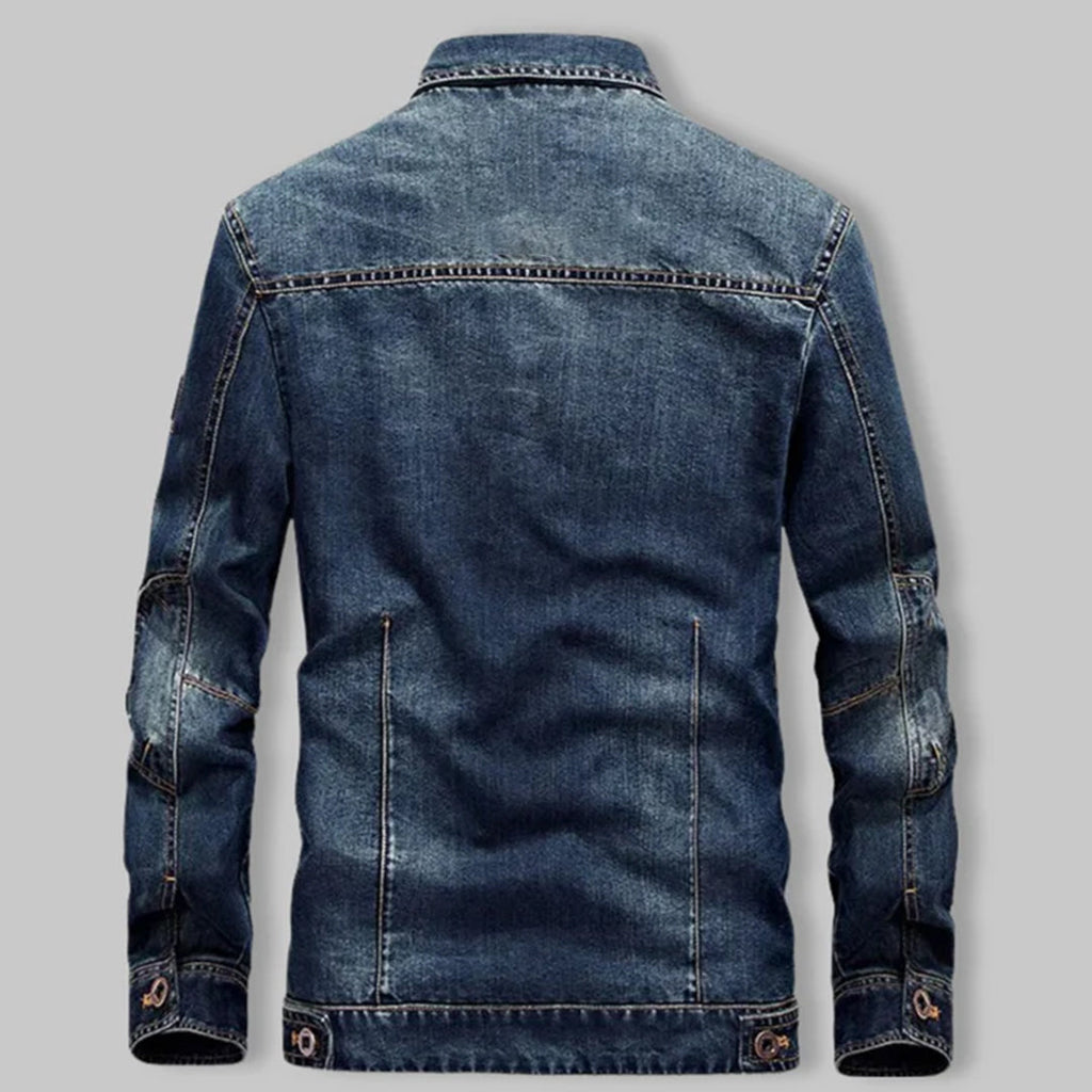 Men's Denim Jacket with Chest Pockets for Autumn