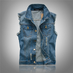 Men's Denim Vest for Layering and Leisure Wear