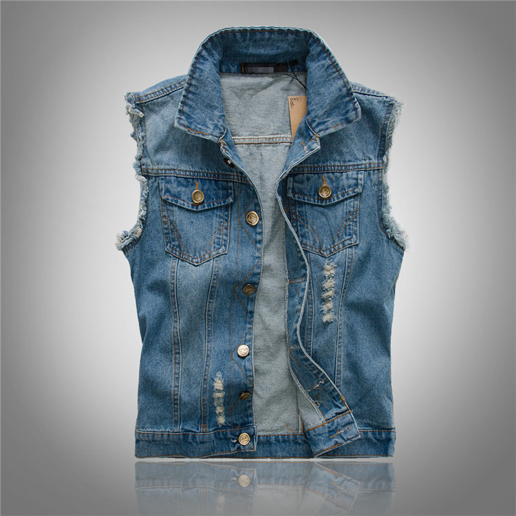 Men's Denim Vest for Layering and Leisure Wear